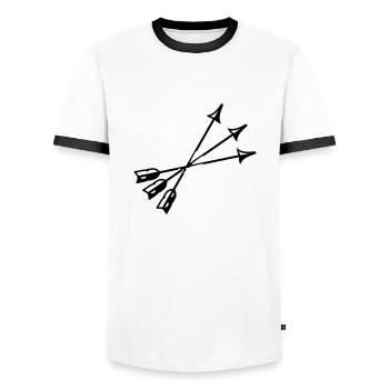 Pfeile - Männer Kontrast-T-Shirt - Weiß/Schwarz - Vorne - AI Model Female 172 light (172cm) & AI Model Male 178 dark (178cm)