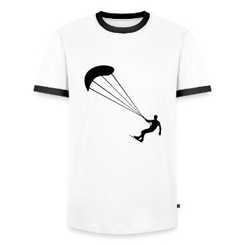 Kiter - Männer Kontrast-T-Shirt - Weiß/Schwarz - Vorne - AI Model Female 172 light (172cm) & AI Model Male 178 dark (178cm)