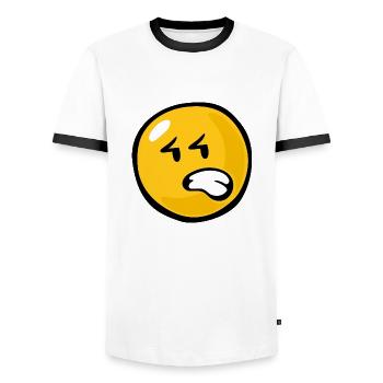Smiley Anger Aggravation - Männer Kontrast-T-Shirt - Weiß/Schwarz - Vorne - AI Model Female 172 light (172cm) & AI Model Male 178 dark (178cm)