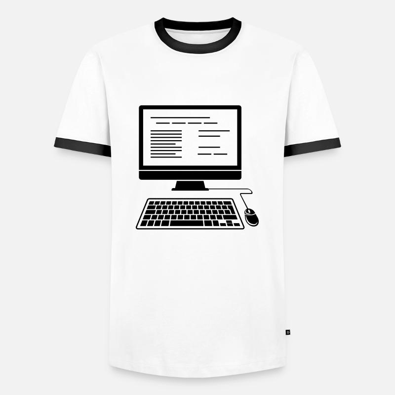 PC desktop computer - Men's Ringer Shirt - white/black