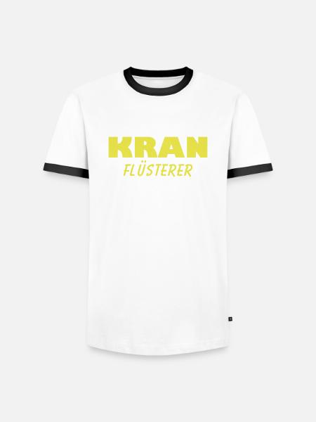 kran flüsterer - Männer Kontrast-T-Shirt - Weiß/Schwarz