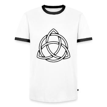 Celtic knot beautiful celtic symbol - Men's Ringer Shirt - white/black - Front - AI Model Female 172 light (172cm) & AI Model Male 178 dark (178cm)