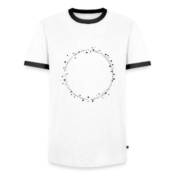 circle_heart_stars - Männer Kontrast-T-Shirt - Weiß/Schwarz - Vorne - AI Model Female 172 light (172cm) & AI Model Male 178 dark (178cm)