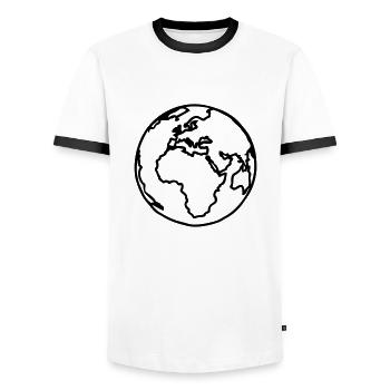 planete terre bleu - T-shirt contrasté Homme - blanc/noir - Devant - AI Model Female 172 light (172cm) & AI Model Male 178 dark (178cm)