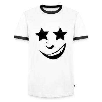 kühles Gesicht - Männer Kontrast-T-Shirt - Weiß/Schwarz - Vorne - AI Model Female 172 light (172cm) & AI Model Male 178 dark (178cm)