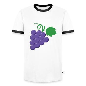 Weintrauben - Männer Kontrast-T-Shirt - Weiß/Schwarz - Vorne - AI Model Female 172 light (172cm) & AI Model Male 178 dark (178cm)