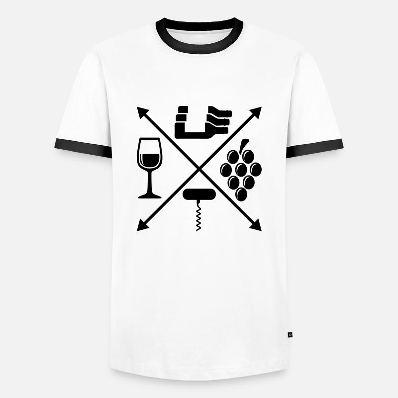 Wein - Männer Kontrast-T-Shirt - Weiß/Schwarz