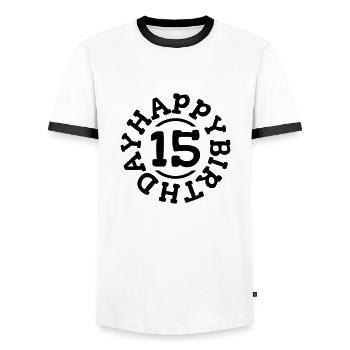 20th birthday number 20 years happy birthday - Men's Ringer Shirt - white/black - Front - AI Model Female 172 light (172cm) & AI Model Male 178 dark (178cm)