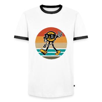 Krypto Investor Bitcoin Trader Blockchain BTC - Männer Kontrast-T-Shirt - Weiß/Schwarz - Vorne - AI Model Female 172 light (172cm) & AI Model Male 178 dark (178cm)