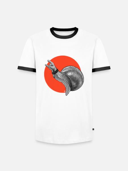 Limace métallique - T-shirt contrasté Homme - blanc/noir