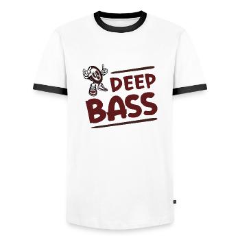 | de basses profondes Dictons de basse drôles - T-shirt contrasté Homme - blanc/noir - Devant - AI Model Female 172 light (172cm) & AI Model Male 178 dark (178cm)