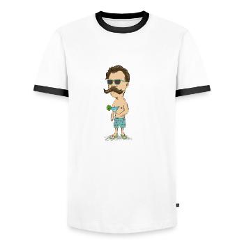 Nietzsche - T-shirt contrasté Homme - blanc/noir - Devant - AI Model Female 172 light (172cm) & AI Model Male 178 dark (178cm)