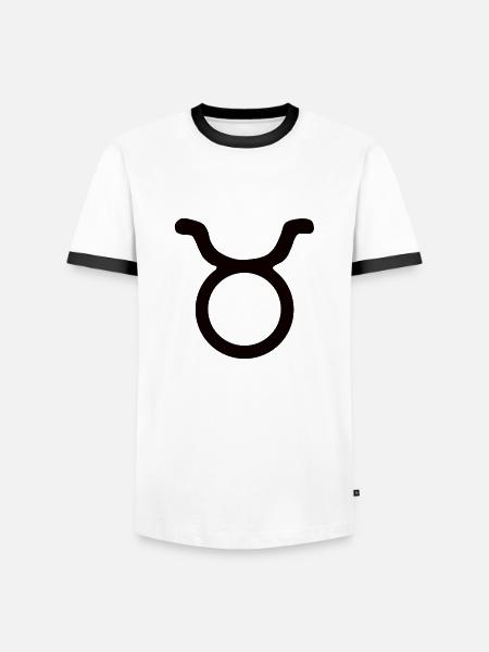 Astrological symbol Taurus - Men's Ringer Shirt - white/black
