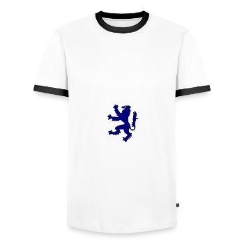 scottish - Men's Ringer Shirt - white/black - Front - AI Model Female 172 light (172cm) & AI Model Male 178 dark (178cm)