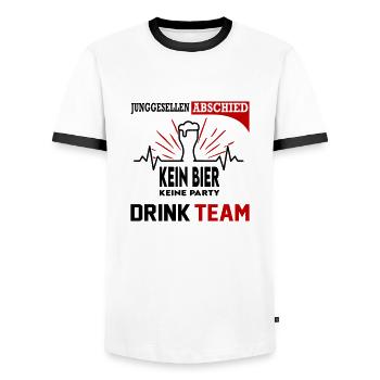 Junggesellenabschied Bier Drink Team Party Saufen - Männer Kontrast-T-Shirt - Weiß/Schwarz - Vorne - AI Model Female 172 light (172cm) & AI Model Male 178 dark (178cm)