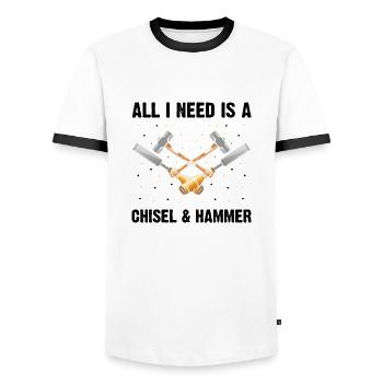 Mineraliensammler und Erze Mineralien Fan - Männer Kontrast-T-Shirt - Weiß/Schwarz - Vorne - AI Model Female 172 light (172cm) & AI Model Male 178 dark (178cm)