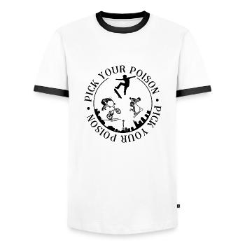 Pick Your Poison - Sport - Männer Kontrast-T-Shirt - Weiß/Schwarz - Vorne - AI Model Female 172 light (172cm) & AI Model Male 178 dark (178cm)