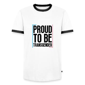 Trans Transgender Transsexual Pride - Men's Ringer Shirt - white/black - Front - AI Model Female 172 light (172cm) & AI Model Male 178 dark (178cm)