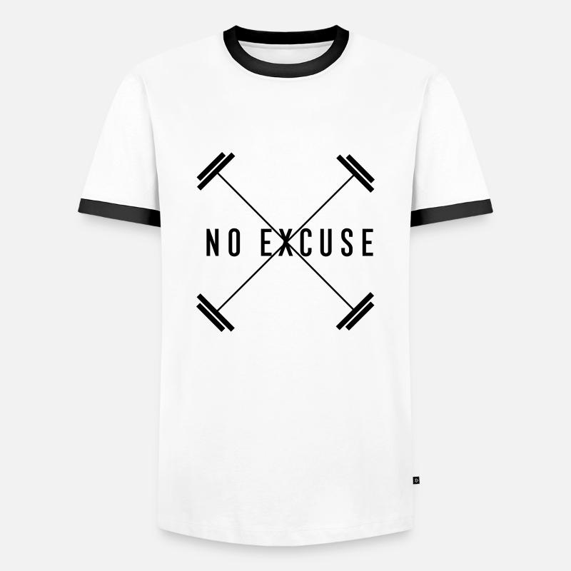 no excuse hantel - Männer Kontrast-T-Shirt - Weiß/Schwarz