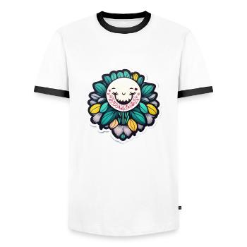 Der Mond ist heller in der Nacht - Männer Kontrast-T-Shirt - Weiß/Schwarz - Vorne - AI Model Female 172 light (172cm) & AI Model Male 178 dark (178cm)