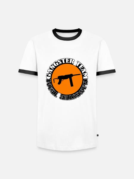 Gangster Team Gun 002 - Men's Ringer Shirt - white/black