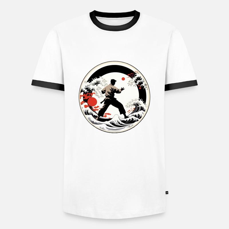 Karate Training - Men's Ringer Shirt - white/black