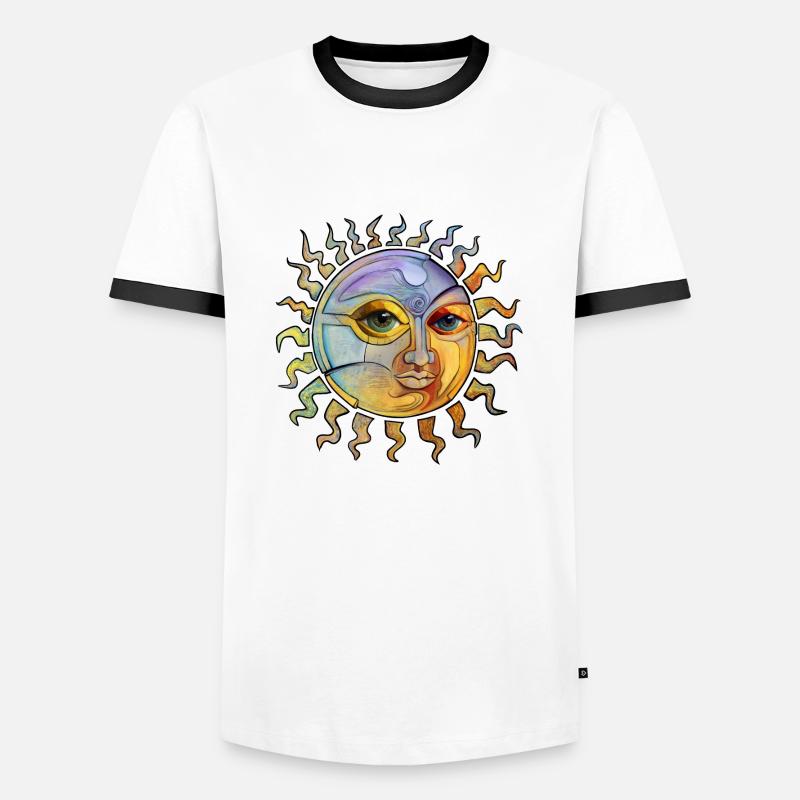 Sun - Männer Kontrast-T-Shirt - Weiß/Schwarz
