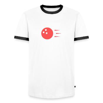 Bowling Dictons Bowling Bowler Skittles Cadeau - T-shirt contrasté Homme - blanc/noir - Devant - AI Model Female 172 light (172cm) & AI Model Male 178 dark (178cm)