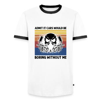 Autolackierer Angebot für Karosserietechniker - Männer Kontrast-T-Shirt - Weiß/Schwarz - Vorne - AI Model Female 172 light (172cm) & AI Model Male 178 dark (178cm)