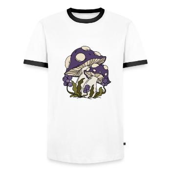 Pilze Pflanzen Pilzsammler - Männer Kontrast-T-Shirt - Weiß/Schwarz - Vorne - AI Model Female 172 light (172cm) & AI Model Male 178 dark (178cm)