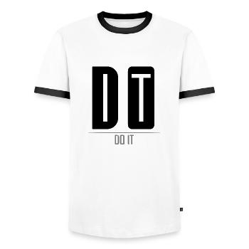 DO IT, Do It - Men's Ringer Shirt - white/black - Front - AI Model Female 172 light (172cm) & AI Model Male 178 dark (178cm)