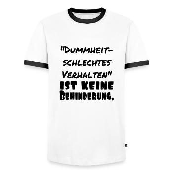 schlechtes verhalten - Männer Kontrast-T-Shirt - Weiß/Schwarz - Vorne - AI Model Female 172 light (172cm) & AI Model Male 178 dark (178cm)
