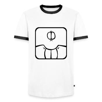 4 Kin Maya Graine BLK - T-shirt contrasté Homme - blanc/noir - Devant - AI Model Female 172 light (172cm) & AI Model Male 178 dark (178cm)