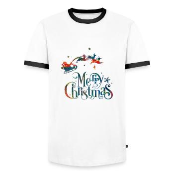 Weihnachten Weihnachtsmann Weihnachtsmann ungezogene Feiertage Winter - Männer Kontrast-T-Shirt - Weiß/Schwarz - Vorne - AI Model Female 172 light (172cm) & AI Model Male 178 dark (178cm)