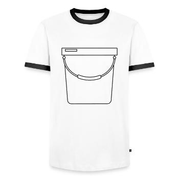 Eimer - Männer Kontrast-T-Shirt - Weiß/Schwarz - Vorne - AI Model Female 172 light (172cm) & AI Model Male 178 dark (178cm)