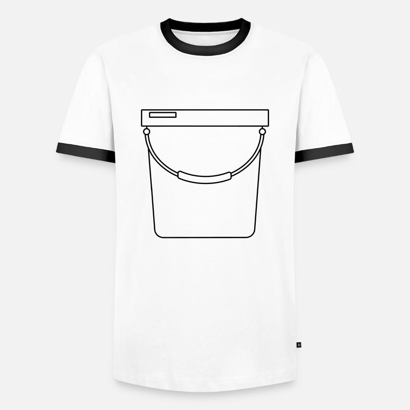 Eimer - Männer Kontrast-T-Shirt - Weiß/Schwarz