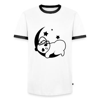 Cute Sleeping Panda Mingion - Men's Ringer Shirt - white/black - Front - AI Model Female 172 light (172cm) & AI Model Male 178 dark (178cm)