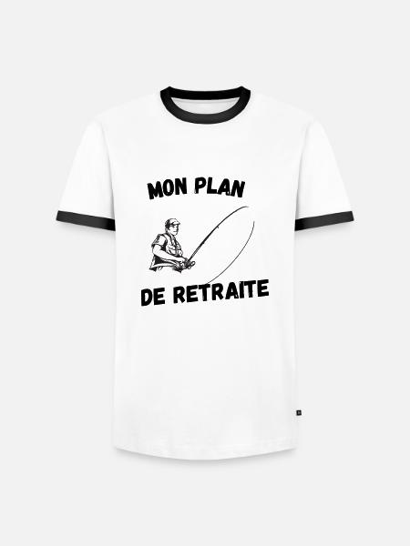 MON PLAN DE RETRAITE - T-shirt contrasté Homme - blanc/noir