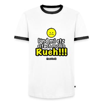 lönd mi etz eifach mol in Rueh > Vektor - Männer Kontrast-T-Shirt - Weiß/Schwarz - Vorne - AI Model Female 172 light (172cm) & AI Model Male 178 dark (178cm)