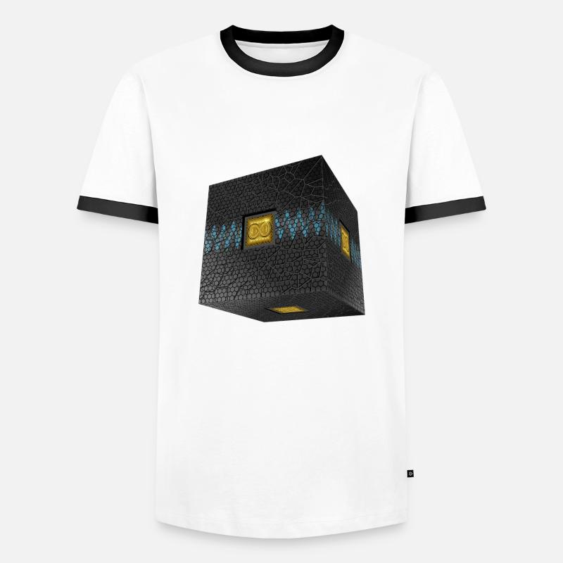 CUBE - Men's Ringer Shirt - white/black