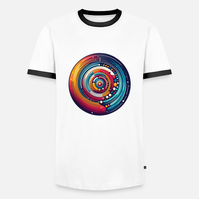 Psychedelic Planets - Men's Ringer Shirt - white/black
