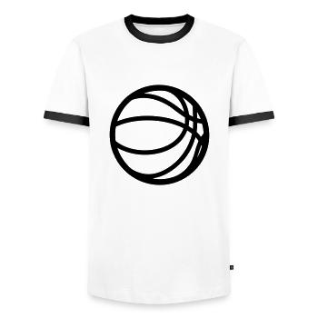 Basketball - Men's Ringer Shirt - white/black - Front - AI Model Female 172 light (172cm) & AI Model Male 178 dark (178cm)