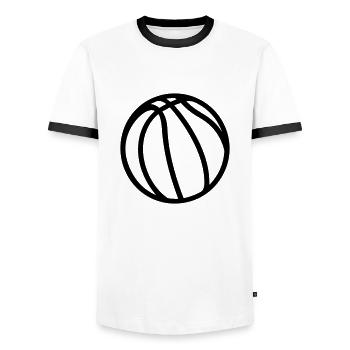 Basketball - Men's Ringer Shirt - white/black - Front - AI Model Female 172 light (172cm) & AI Model Male 178 dark (178cm)