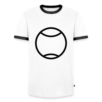 Balle de tennis - T-shirt contrasté Homme - blanc/noir - Devant - AI Model Female 172 light (172cm) & AI Model Male 178 dark (178cm)