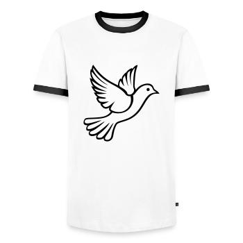 Dove - Men's Ringer Shirt - white/black - Front - AI Model Female 172 light (172cm) & AI Model Male 178 dark (178cm)