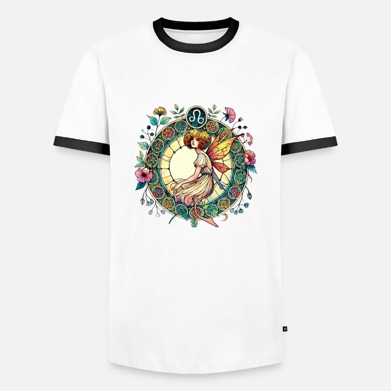 Löwe Fee - Männer Kontrast-T-Shirt - Weiß/Schwarz