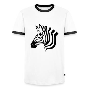 zebra - Männer Kontrast-T-Shirt - Weiß/Schwarz - Vorne - AI Model Female 172 light (172cm) & AI Model Male 178 dark (178cm)