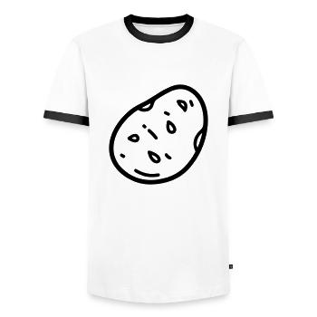 patate - T-shirt contrasté Homme - blanc/noir - Devant - AI Model Female 172 light (172cm) & AI Model Male 178 dark (178cm)