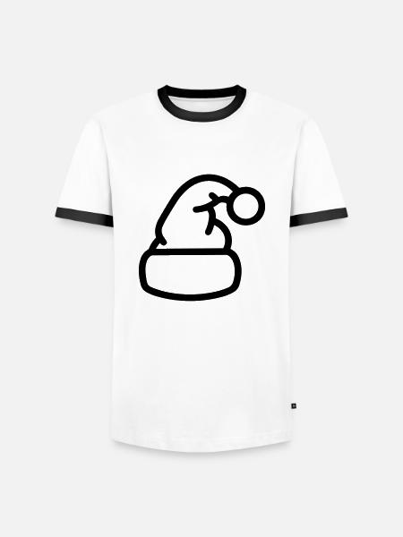 Christmas hat - Men's Ringer Shirt - white/black