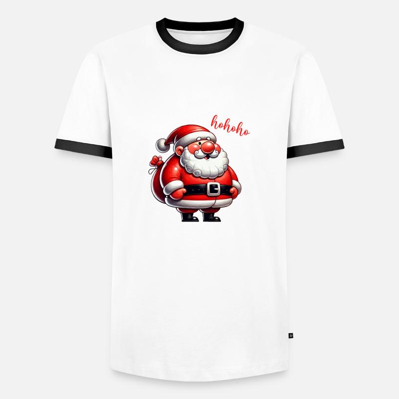 weihnachtsmann comic hohoho - Männer Kontrast-T-Shirt - Weiß/Schwarz
